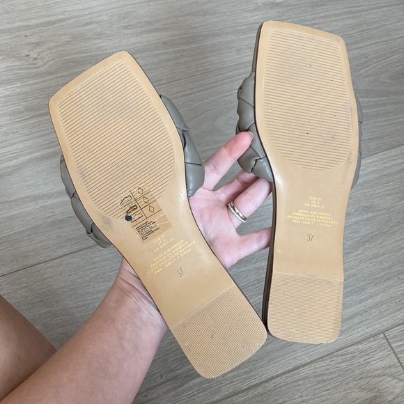 Grey Square Toe Sandal - Picture 3 of 4